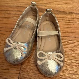 Luffymomo Little Girl’s Gold Mary Jane Shoes With Bows Size 5